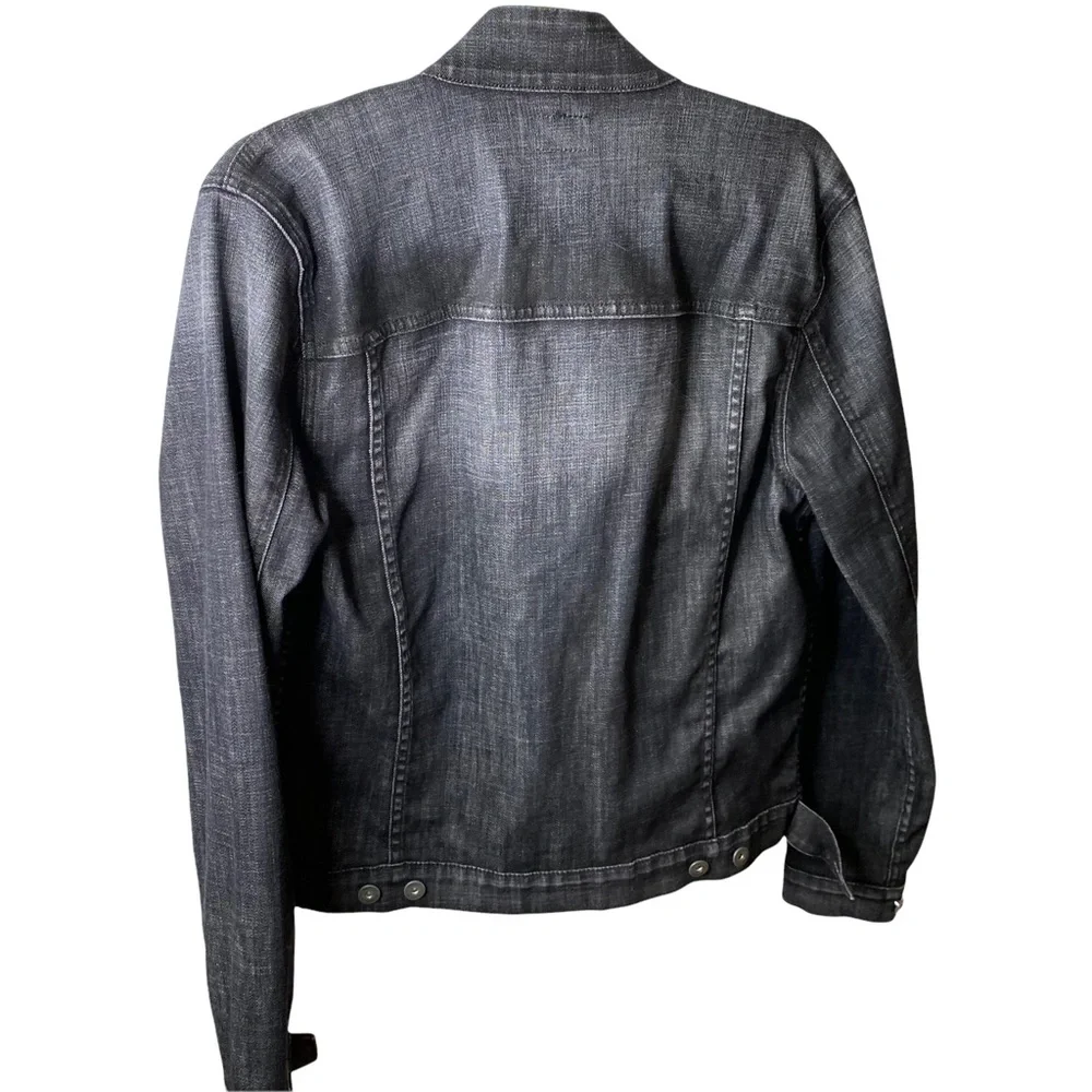 Hudson Jeans Moto Oversized Jacket Grey Black Denim Size Small - Picture 14 of 16